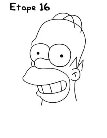 Dessin Simpson étape 16- Photo Homer Simpson
