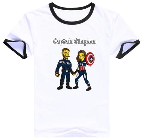 T-shirt Blanc Captain Simpson