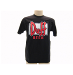 T-shirt Noir Les Simpson Duff Berr en rouge