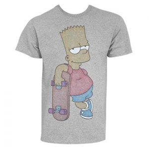 T-shirt Bart Simpson avec son Skateboard